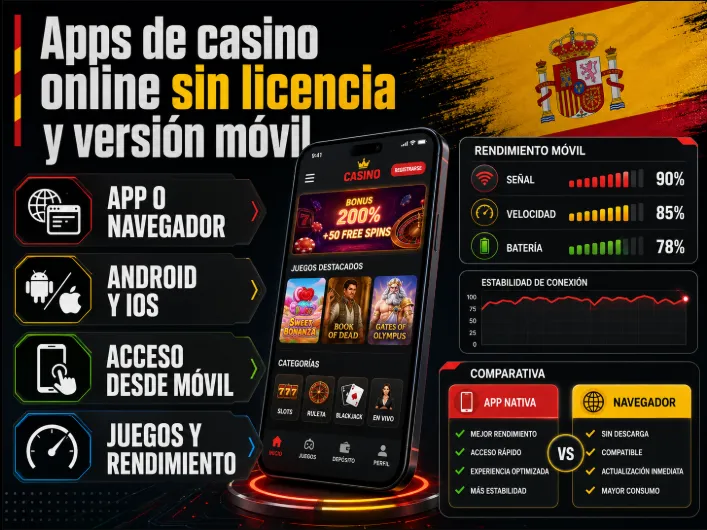 Apps de casino online sin licencia y versión móvil