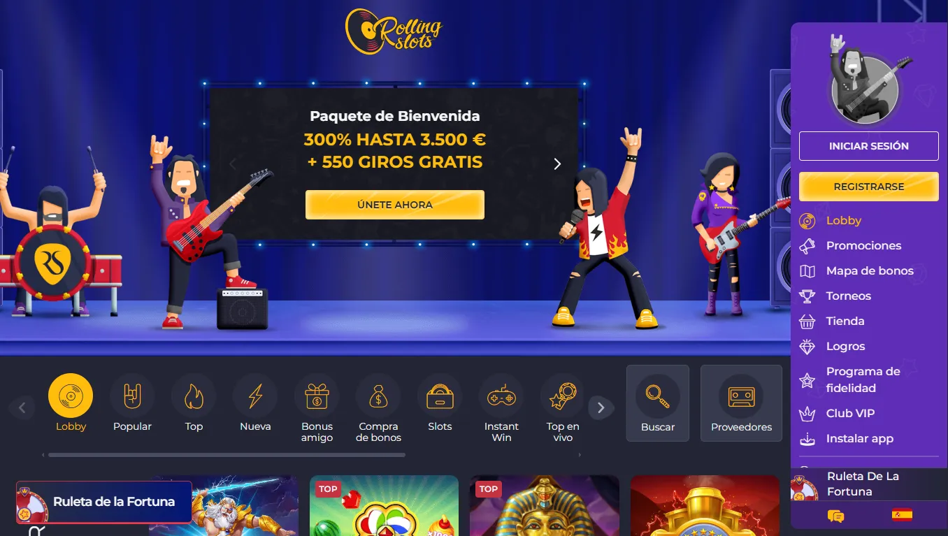 RollingSlots y su bono del 300% hasta 3.500 €