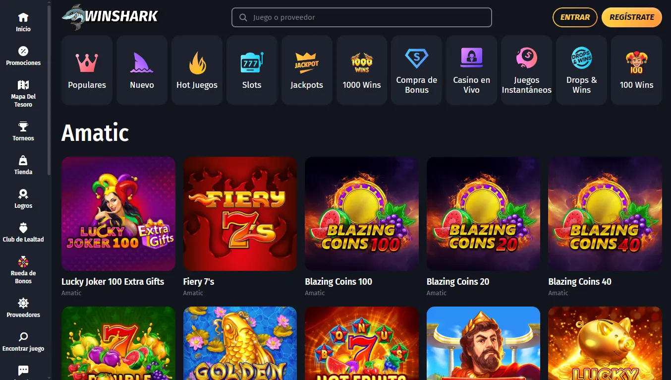 Winshark — casino sin licencia con 8.000 juegos